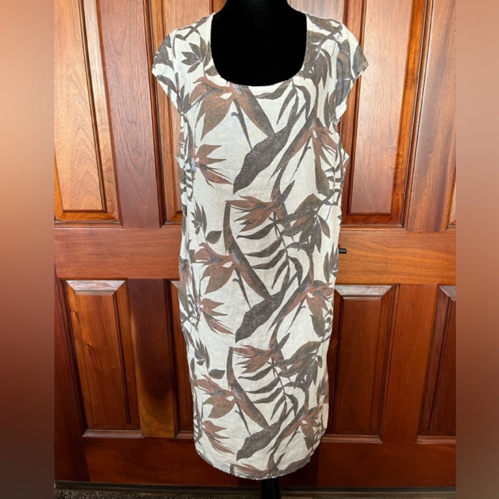 Lingo L'Arno Linen Tropical Sleeveless Tunic Dress